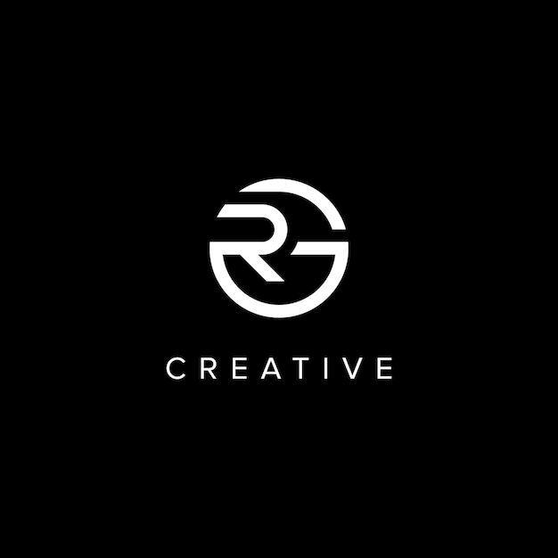 Letras RG GR Logo creativo inicial basado en monograma icono vectorial