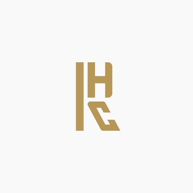 Letras RHC RCH CHR CRH HCR o HRC concepto de diseño de logotipo mínimo Ilustración vectorial