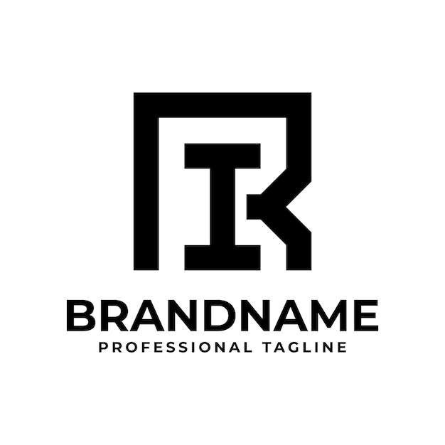 Las letras RI Monogram Logotipo adecuado para cualquier empresa con las iniciales IR o RI