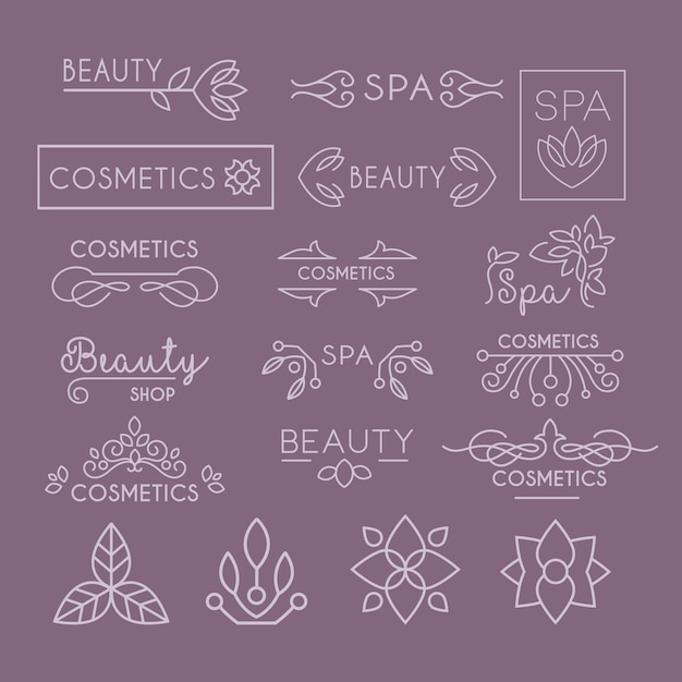 Vector letras y rizos de la industria de la belleza