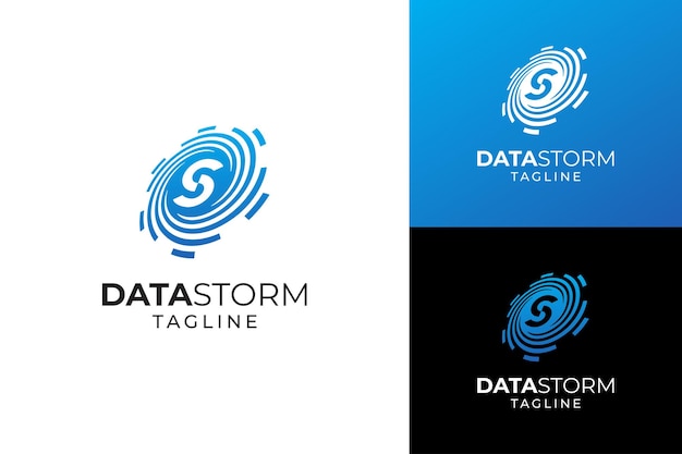 letras s logotipo de tormenta de datos