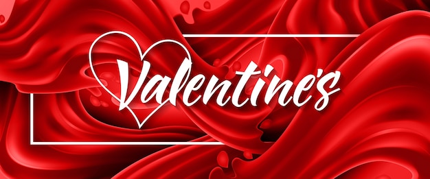 Letras de San Valentín en fondo rojo