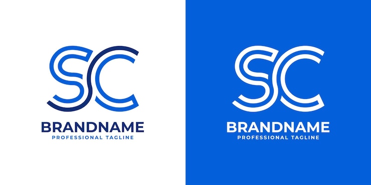 Vector las letras sc line monogram logotipo adecuado para negocios con las iniciales sc o cs
