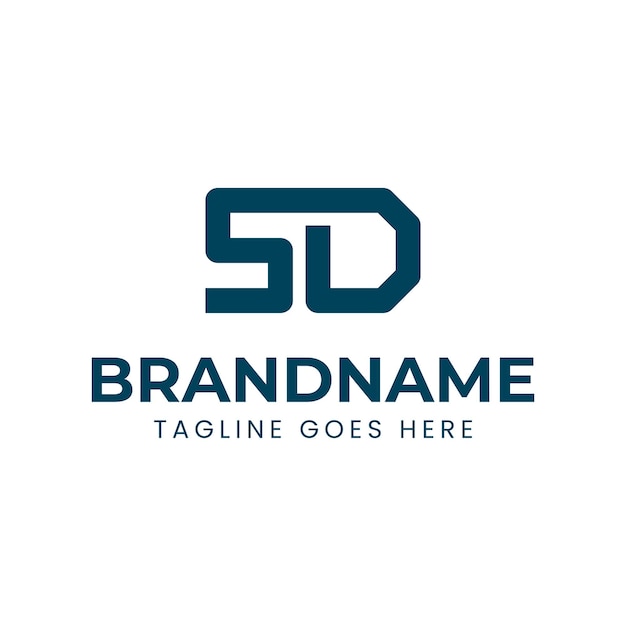 Las letras SD Monograma Logotipo adecuado para cualquier marca con las iniciales DS o SD