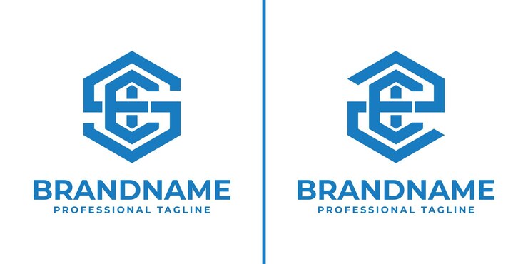 Vector las letras sei y zei hexágono logotipo para sei sie eis esi ise ies zei zie eiz ezi ize iez iniciales