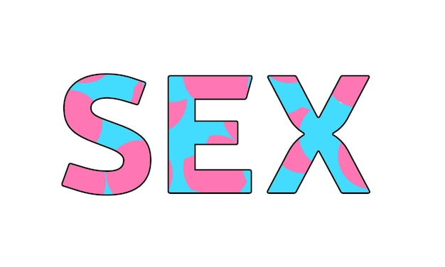 Letras de sexo en color rosa y azul. ilustración vectorial