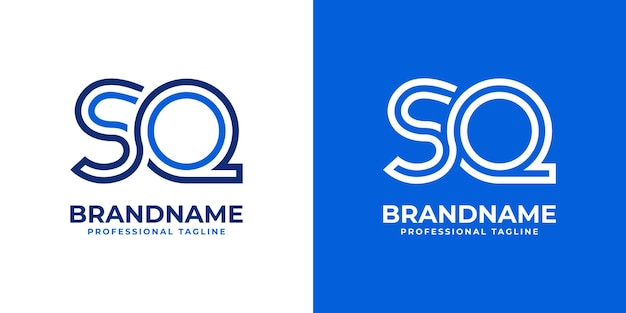 Las letras SQ Line Monogram Logotipo adecuado para negocios con las iniciales SQ o QS
