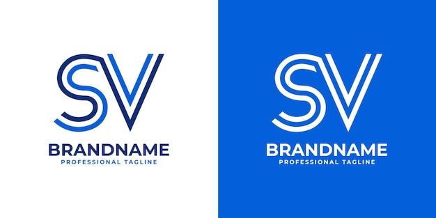 Las letras SV Line Monogram Logotipo adecuado para negocios con las iniciales SV o VS