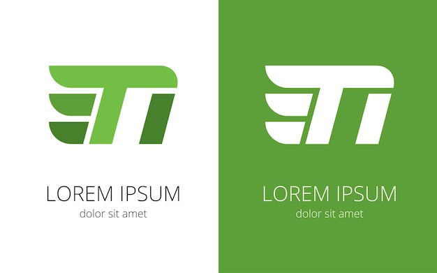 Letras T y N para el nombre de la empresa en verde y blanco