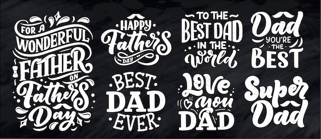 Letras para la tarjeta de felicitación del día del padre, gran diseño para cualquier propósito.