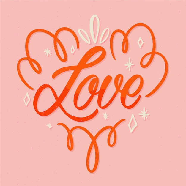 Vector letras de texto de amor y corazón