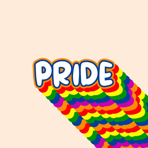 Letras de texto de orgullo para la celebración o el cartel del mes del orgullo