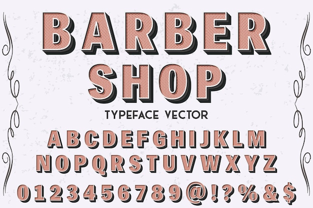 letras tipografía etiqueta diseño barbería
