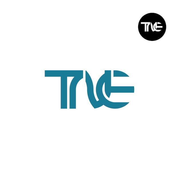 Las letras TNE Monograma Diseño único del logotipo