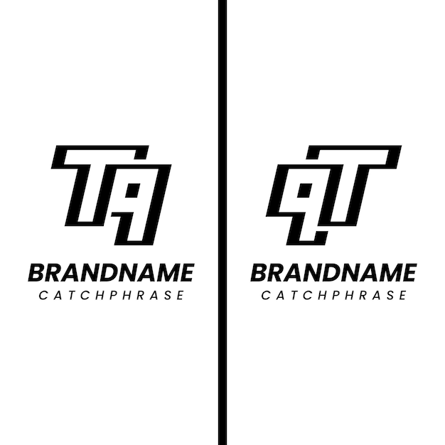 Las letras TQ y QT Monogram Logotipo adecuadas para cualquier negocio con las iniciales QT o TQ