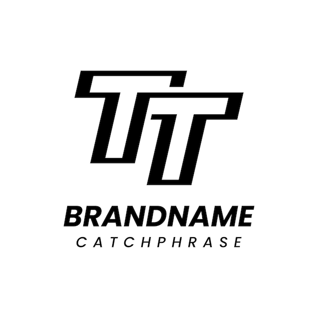 Letras TT Monograma Logotipo adecuado para cualquier empresa con las iniciales TT