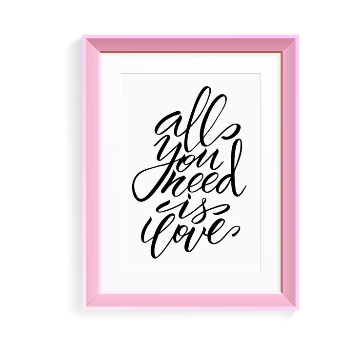 Vector letras únicas de pincel todo lo que necesitas es amor