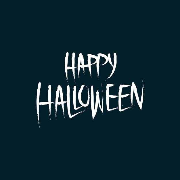 Letras de Vector de Halloween feliz. Dibujar a mano texto incompleto para el diseño de plantilla de banner de Halloween.