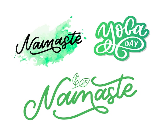 Letras vectoriales cartel caligráfico con frase namaste cita dibujada a mano ilustración vectorial