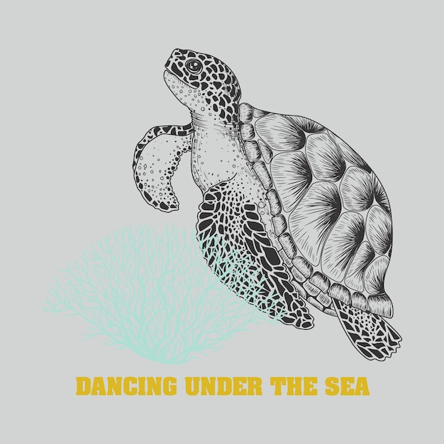 Letras vectoriales libres y diseño de tortuga