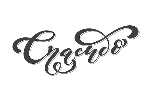 Letras vectoriales rusas Gracias Caligrafía de pincel moderno Elementos de diseño dibujados a mano Ilustración vectorial