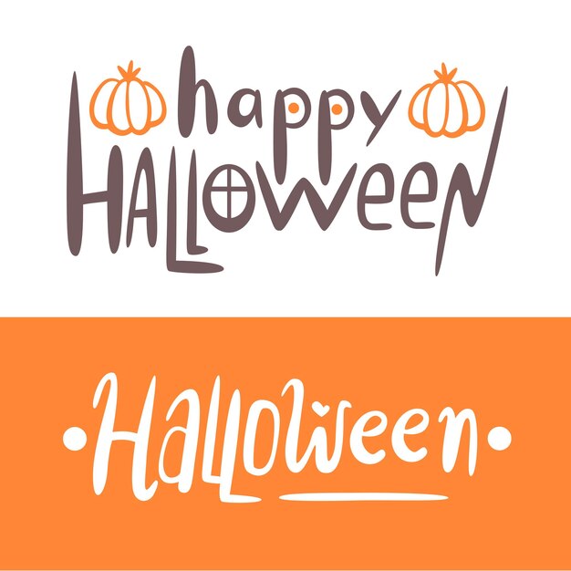 Letras vectoriales sobre el tema de Halloween en un estilo de dibujos animados