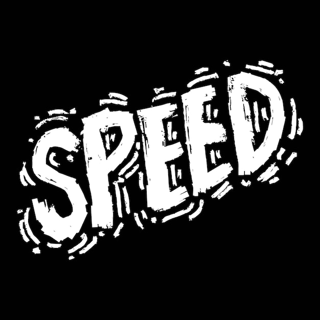 Letras de velocidad Diseño Grunge con arañazos de polvo Ilustración vectorial