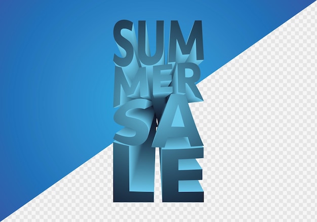 Letras de venta de verano para carteles o anuncios en redes sociales. elemento de diseño 3d. fondo aislado