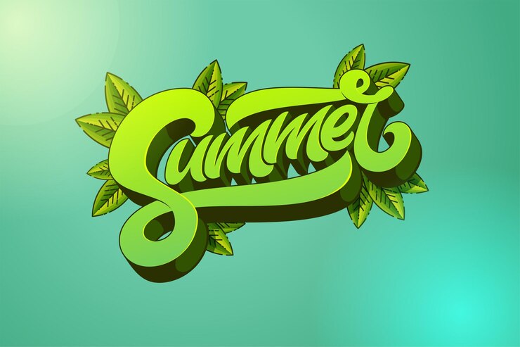 Vector letras de verano. tipografía de pincel moderno hecho a mano