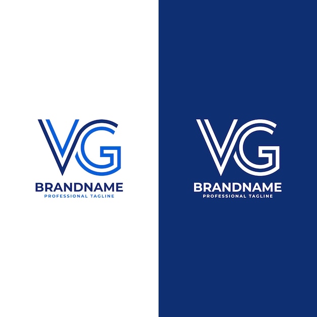 Las letras VG Line Monogram Logotipo adecuado para negocios con las iniciales GV o VG