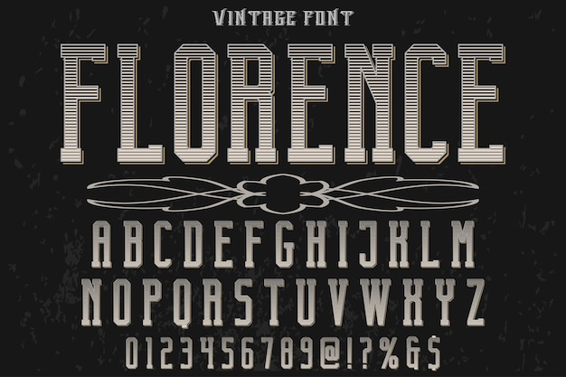 Letras vintage con la palabra florencia