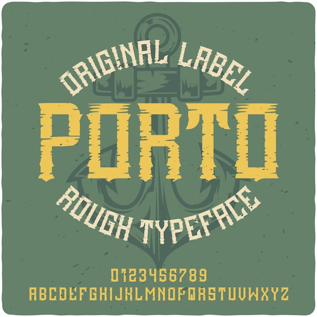 Vector letras vintage de porto