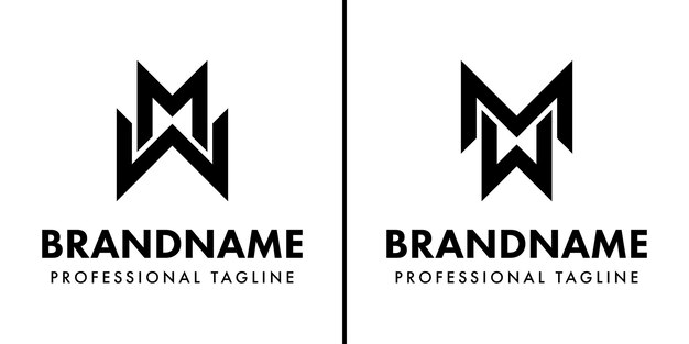 Las letras WM o MW Monograma Logotipo adecuado para cualquier negocio