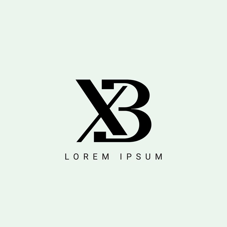 Vector las letras xb y bx monograma logotipo inicial geométrico moderno logotipo de cuadrícula de gradiente