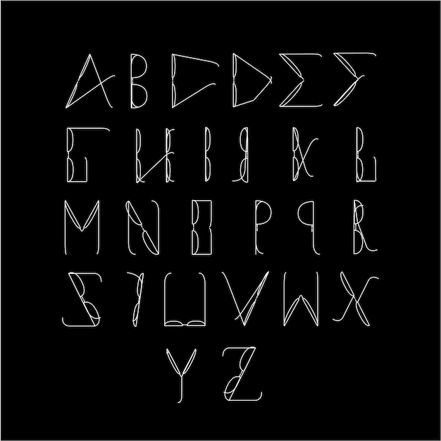 Letras de la A a la Z creadas con forma de anteojos Letras de la A a la Z con formas de anteojos