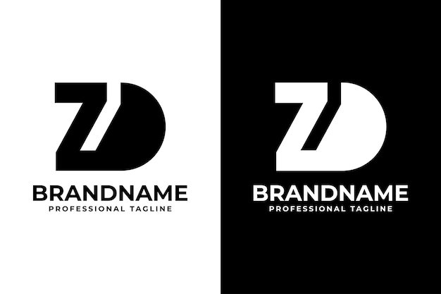 Las letras ZD Monograma Logotipo adecuado para cualquier negocio con las iniciales ZD o DZ