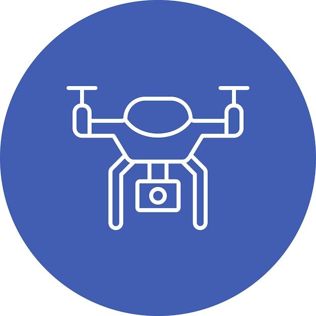 un letrero azul y blanco que dice un dron