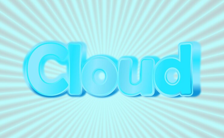 Vector un letrero azul con las palabras nube en azul
