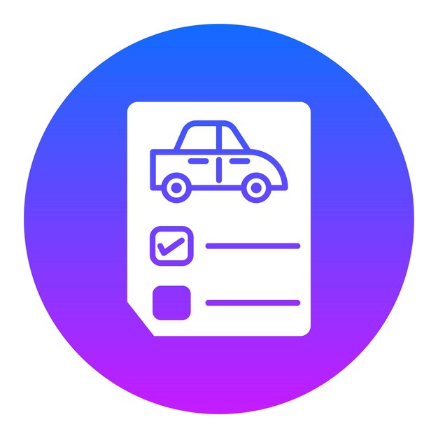 un letrero azul y púrpura que dice coche en él