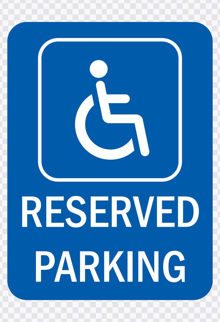 un letrero azul que dice estacionamiento reservado en él