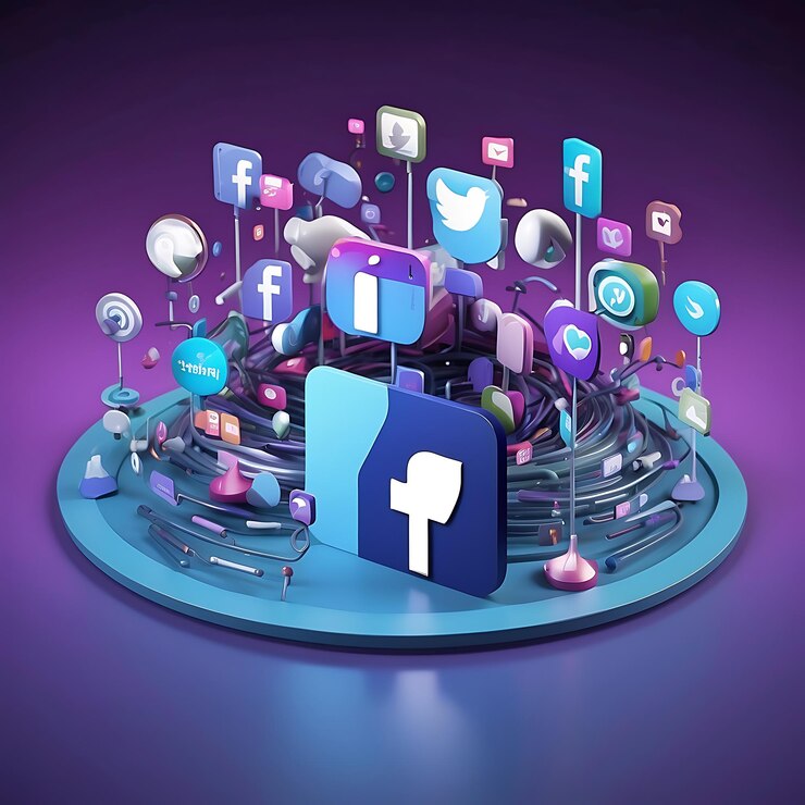 un letrero azul que dice Facebook en él