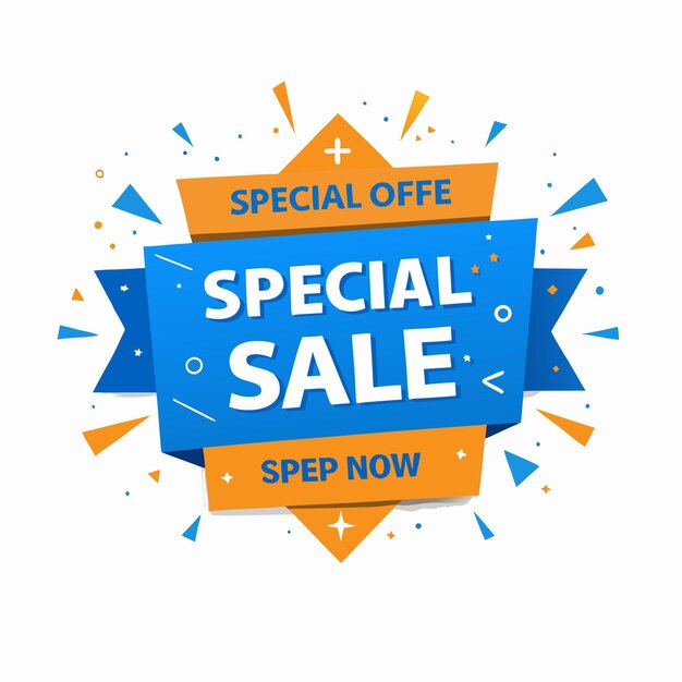 un letrero azul que dice venta especial