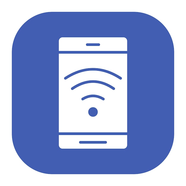 un letrero blanco y azul que dice un wifi en él