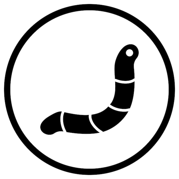 un letrero blanco y negro con un gusano en él