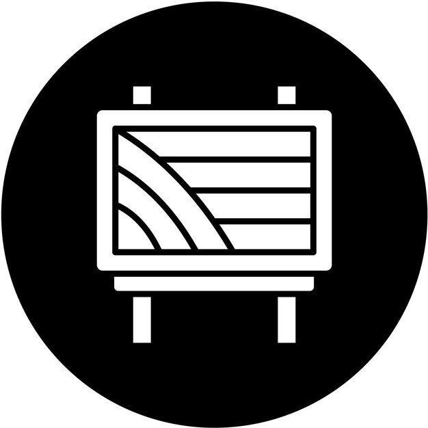 un letrero blanco y negro con una imagen de un monitor de computadora