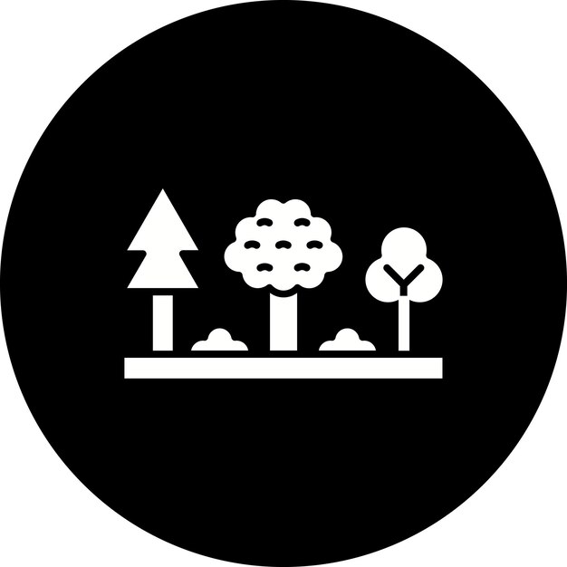 un letrero blanco y negro que dice árboles y árboles