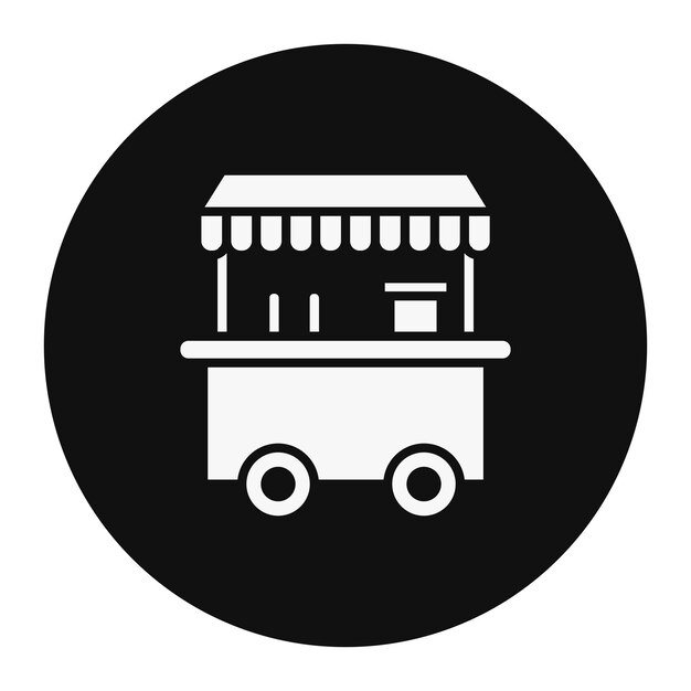un letrero blanco y negro que dice un carro de comida en él