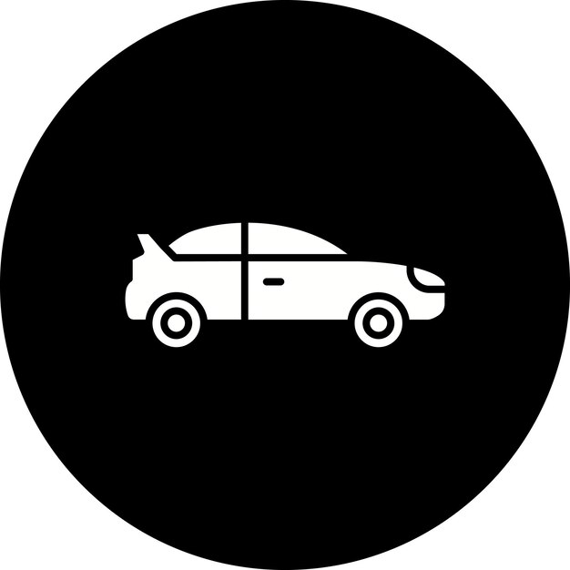 un letrero blanco y negro que dice un coche en él