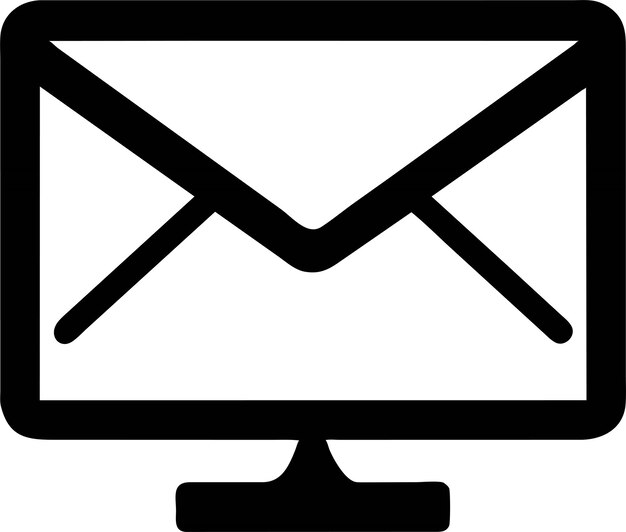 un letrero blanco y negro que dice correo en él