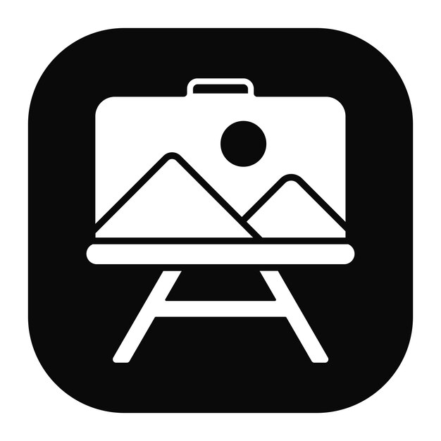 un letrero en blanco y negro que dice "foto de una montaña"